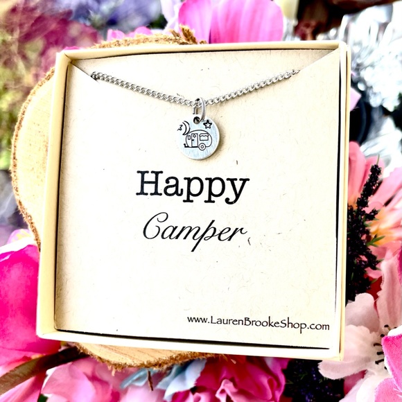 Card/Disc Necklace Box - Hand Stamped Necklace - Hand Stamped Jewelry - Camping - Picture 3 of 4